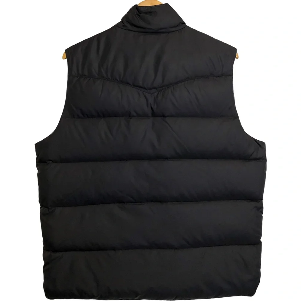 Banana Republic Men's Quilted Black Down Puffer Zip Front/Button Vest Jacket M - Picture 2 of 14